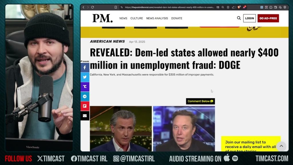 Democrat States CAUGHT Taking FRAUDULENT Unemployment Funds In Shocking DOGE Expose