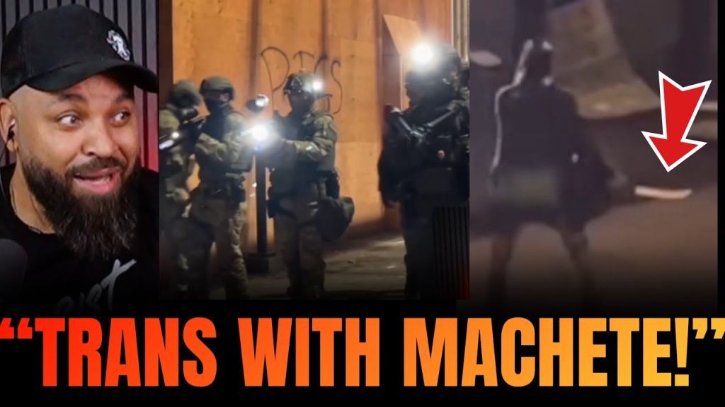 Trans Activist With Machete Storms ICE Facility Officers Knocks Him Out!